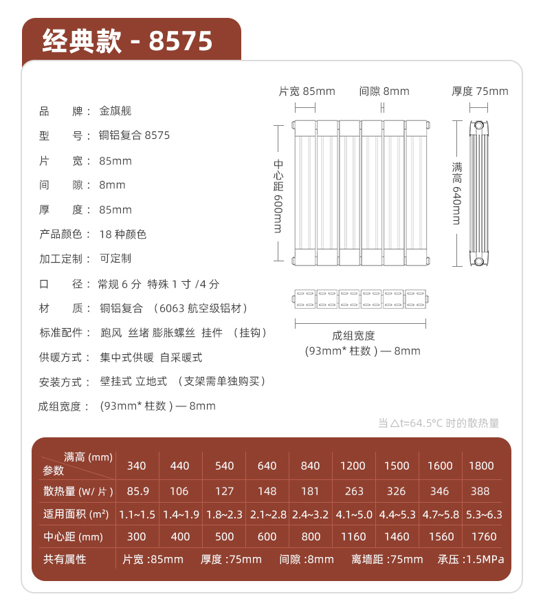 銅鋁復合暖氣片